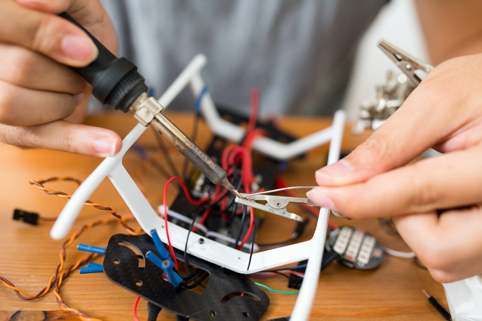 Welding the parts of drone